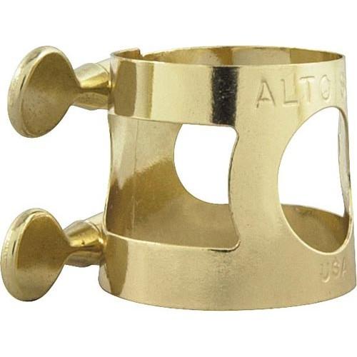 Metal Alto Saxophone Ligature - Gold lacquer