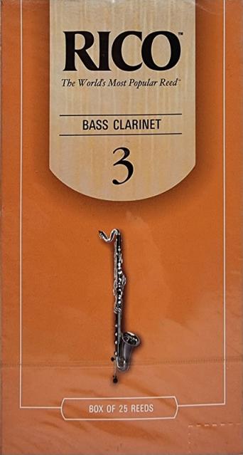 25 Rico Bass Clarinet Reeds Strength 3.0 (Old Packaging)