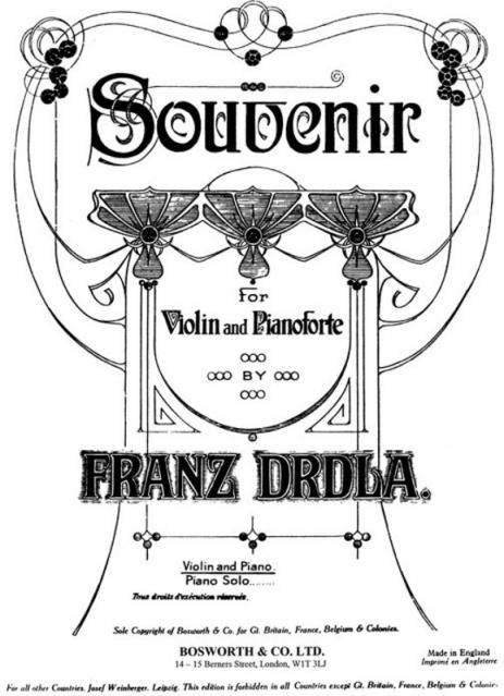 Drdla Souvenir Violin & Piano