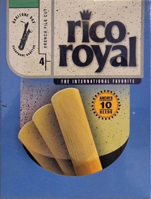 10 Rico Royal Baritone Sax Reeds Strength 4 (Old Packaging)