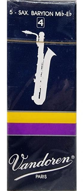 5 Vandoren Traditional Baritone Sax Reeds Strength 4 (Old Stock)