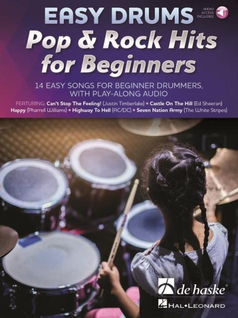 EASY DRUMS POP & ROCK HITS FOR BEGINNERS BK/OLA