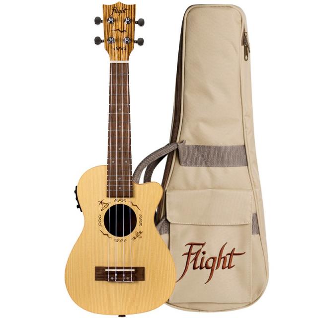 Flight Duc328 Ceq Sp/zeb Electro Acoustic Concert Ukulele