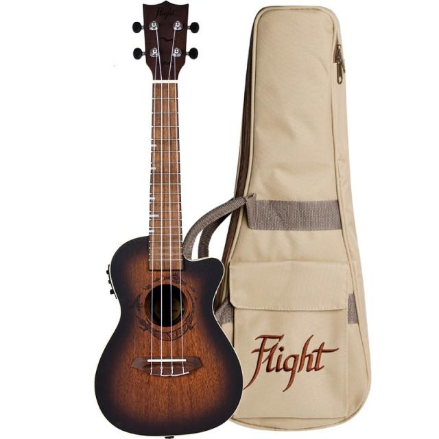 Flight Duc380 Ceq Amber Electro Acoustic Concert Ukulele