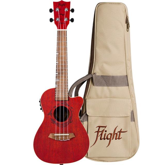 Flight Duc380 Ceq Coral Electro Acoustic Concert Ukulele