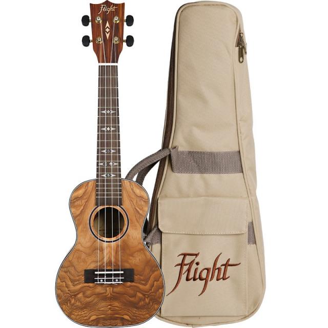 Flight Duc410 Qa Quilted Ash Concert Uke W/bag