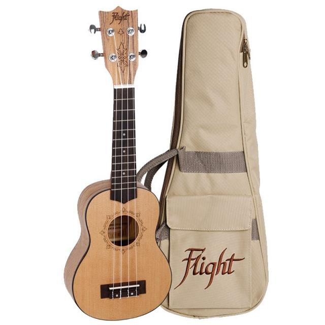 Flight DUS320 Soprano Uke Spuce/zeb W/bag