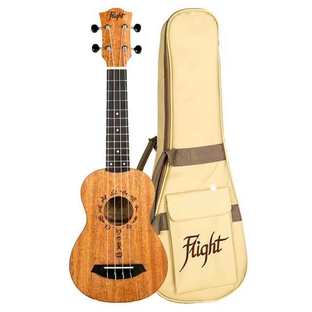 Flight DUS371 Mahogany Soprano Uke W/bag