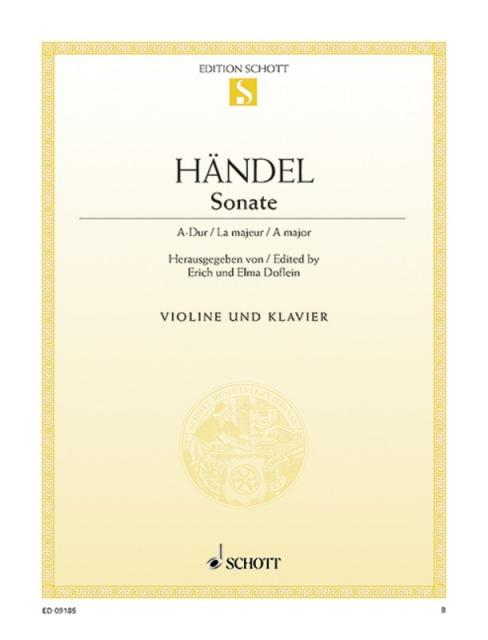 Handel - Sonata A Major No 3 Violin/piano