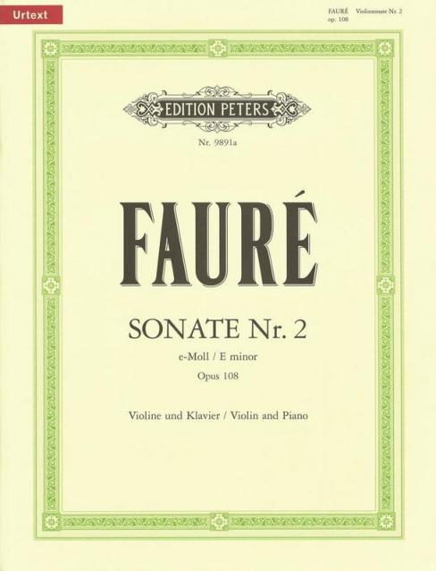 Faure - Sonata No 2 E Min Op 108 Violin/piano Urtext