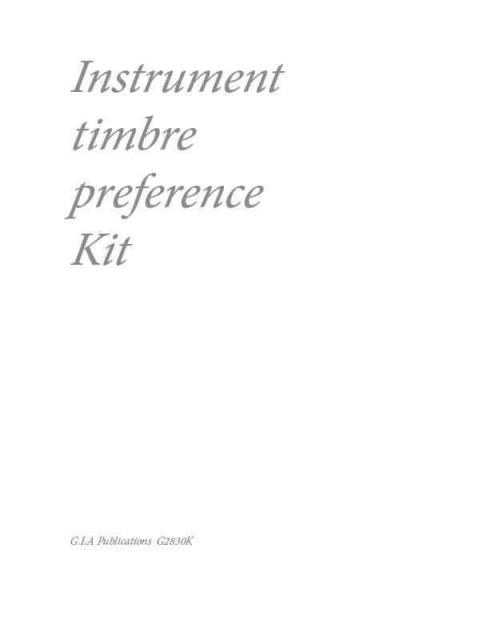 Instrument Timbre Pref Test Kit