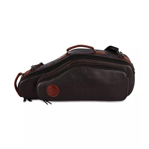 Gard 104-CELNT Elite Alto Sax Gig Bag - Leather Dark Brown w/ Tan Trim