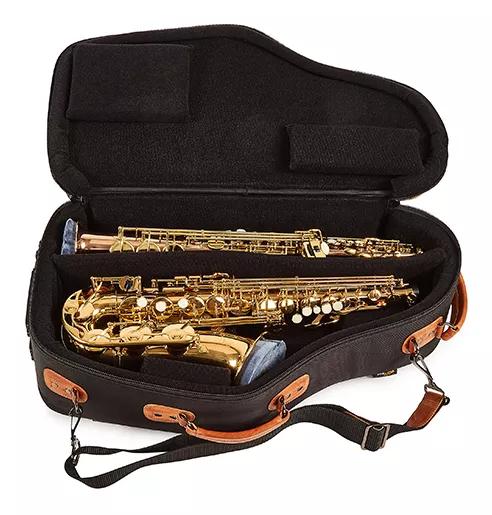 Gard 121-ESK Elite Alto Soprano Double Sax Gig Bag - Black Synthetic w/ LNT Leather Trims