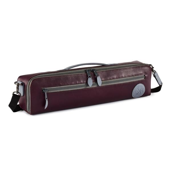 Gard 166-DMLPG Single Flute Case Cover - B foot - Leather Purple w/ Grey Trim