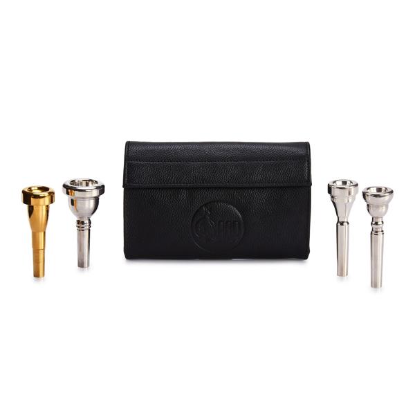 Gard MPCST4 Quad Trumpet/Trombone Square-Shaped Mouthpiece Pouch - Leather Black