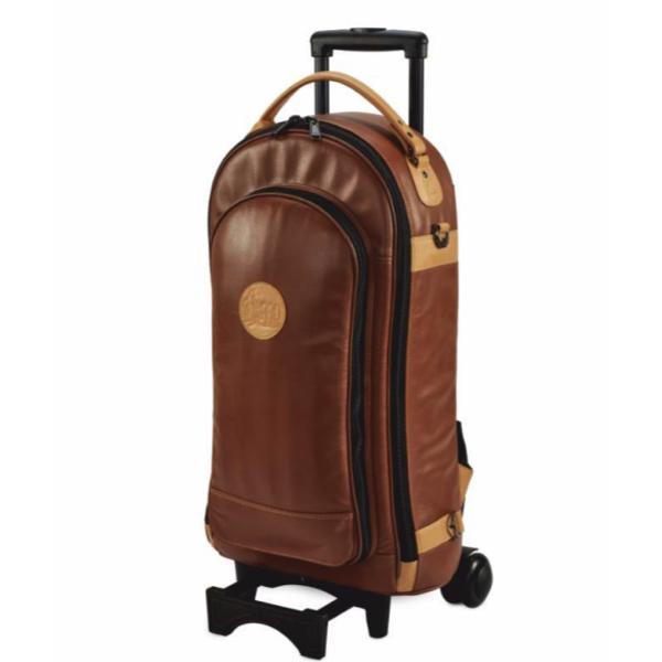 Gard 10-WBFDLNT Compact Triple Trumpet Wheelie Gig Bag - Leather Brown with Tan Trim