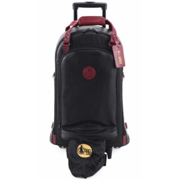 Gard 12-WBFDLBY Trumpet+Mutes Wheelie Gig Bag - Leather Black with Burgundy Trim