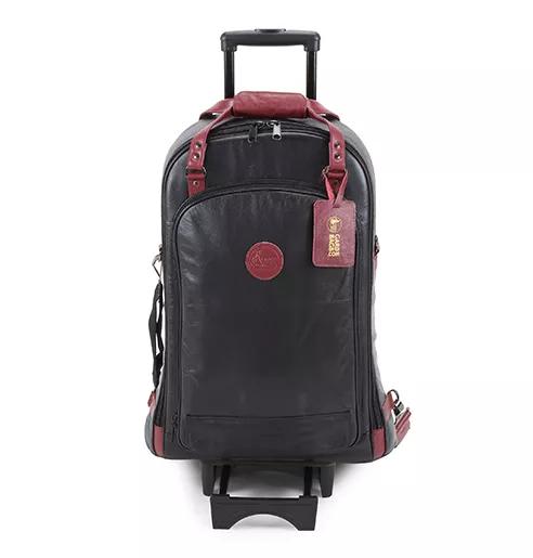 Gard 13-WBFDL BY Designer Trumpet + Flugelhorn Wheelie - Black Leather with Burgundy Leather Trim