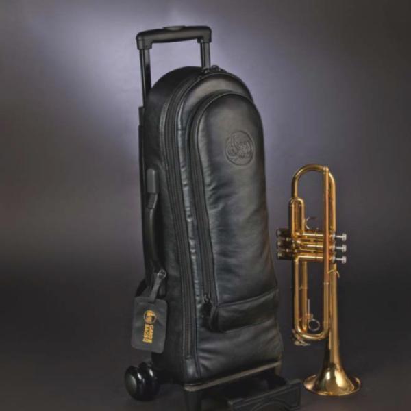 Gard 1-WBFLK Single Trumpet Wheelie Gig Bag - Leather Black