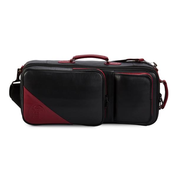 Gard 4-ECLKBY Elite Double Trumpet Gig Bag - Leather Black with Burgundy Trim