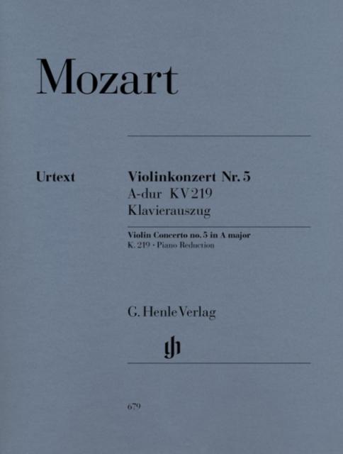 Mozart - Concerto No 5 A K 219 Violin/piano Urtext