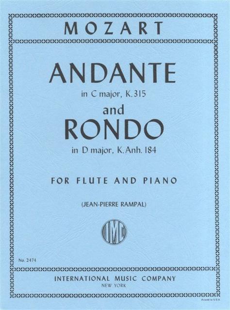 Mozart - Andante K 315 C Rondo K Anh 184 D Flute/piano