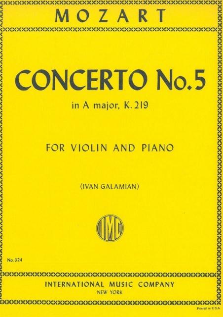 Concerto No 5 A K 219 Ed Galamian Vln Pno