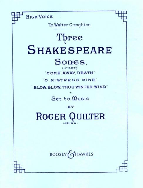 3 Shakespeare Songs Op 6 High Voice