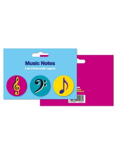 Music Notes Acrylic Magnets Set Of 3