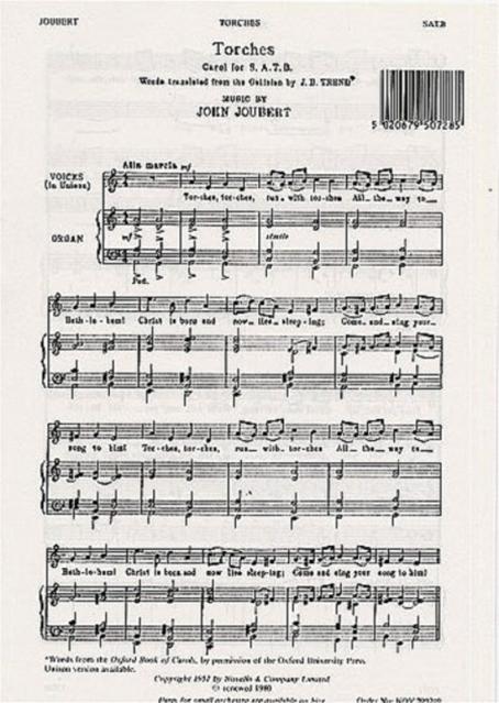 Joubert Torches Satb/organ