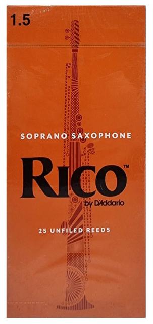 Rico by D'Addario Soprano Sax Reeds, Strength 1.5, 25-pack