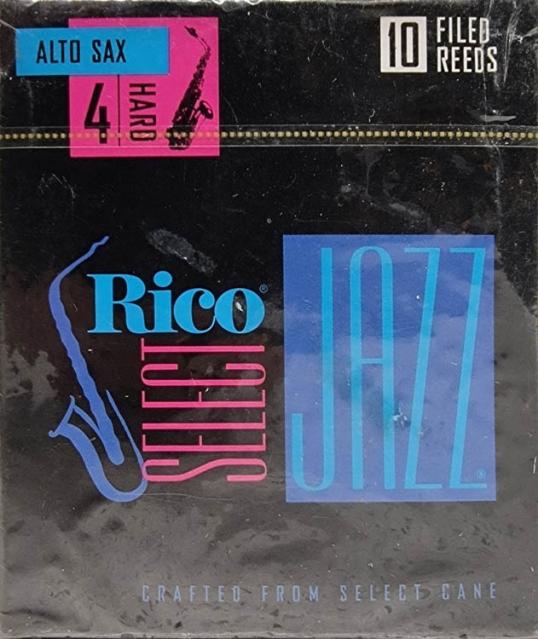 10 Rico Select Jazz Alto Sax Reeds, Strength 4 Hard Filed (Old Stock)