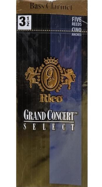 5 Rico Grand Concert Select Bass Clarinet Reeds Strength 3 1/2 (Old Stock)