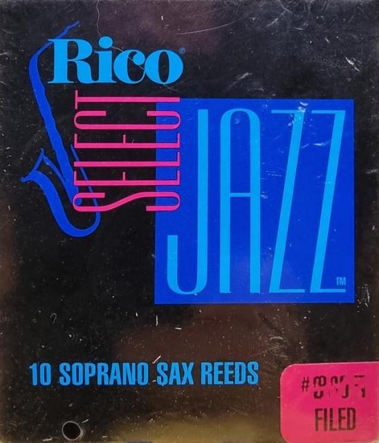 10 Rico Select Jazz Soprano Sax Reeds, Filed, Strength 3 Hard