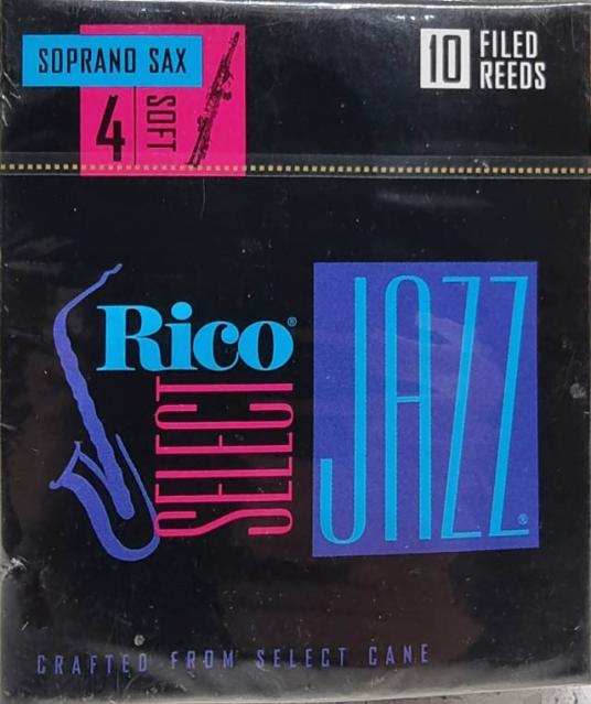 10 Rico Select Jazz Soprano Sax Reeds, Strength 4 Soft Filed (Old Stock)