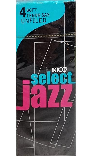 5 Rico Select Jazz Tenor Sax Reeds, Unfiled 4 Soft