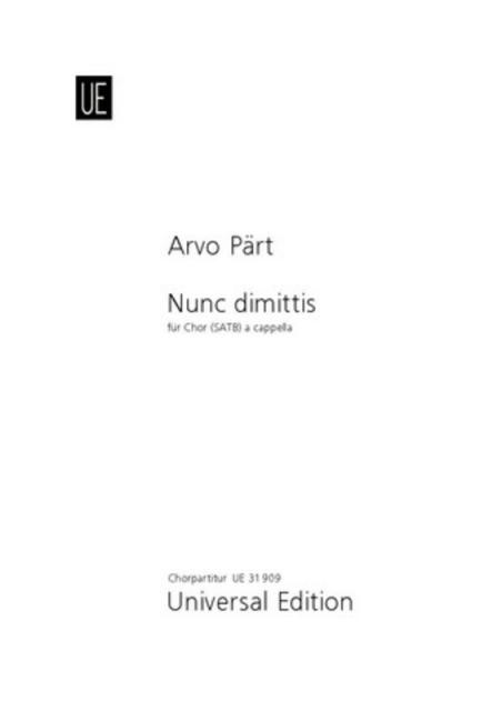 Nunc Dimittis Satb A Cappella (min Order Qty 10)