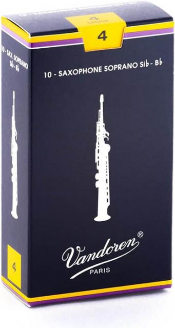 Vandoren Traditional Soprano Sax Strength 4 Reeds (Box of 10)