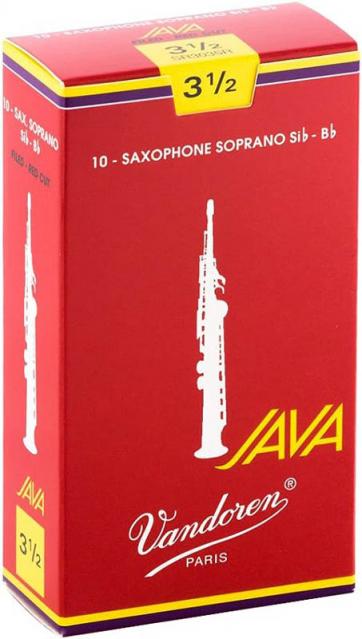 Vandoren Java RED #3.5 Soprano Sax Reeds (Box of 10)